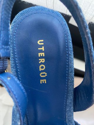Zapato destalonado Uterqüe denim Perlas tacón 5 cm