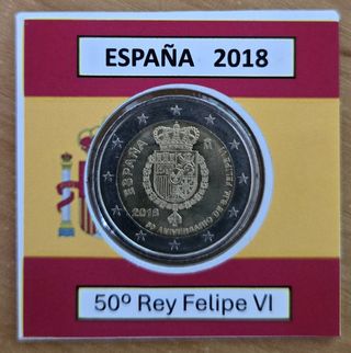 Moneda España 2018 Rey Felipe VI 50 Aniversario