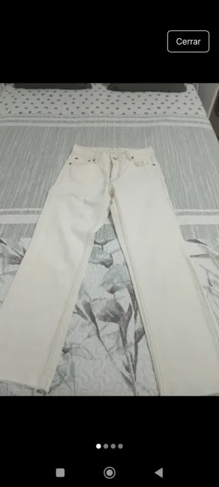 Pantalón ancho blanco Mango