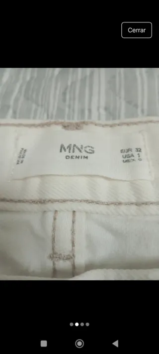 Pantalón ancho blanco Mango