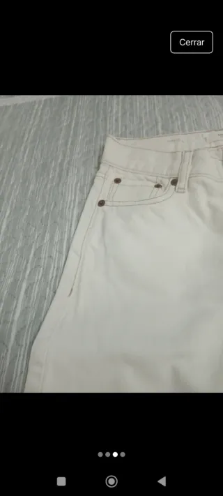 Pantalón ancho blanco Mango