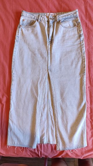 Falda vaquera larga Stradivarius Talla 38