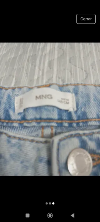 Pantalón ancho vaquero Mango desgastado