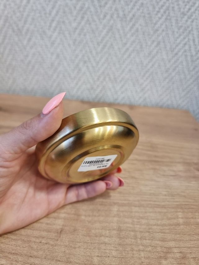 Portavelas para Velón Dorado Inoxidable – 9 cm