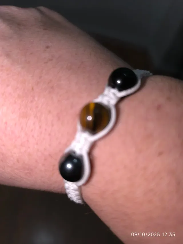 Pulsera trenzada a mano , triple protección