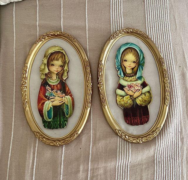 Cuadros vintage de niña en 3D – estilo años 60/70