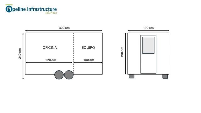 Caravana con oficina integrada y espacio adicional
