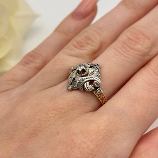 Anillo de oro 18kt con diamantes