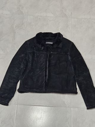Chaqueta Piel Mujer Negra