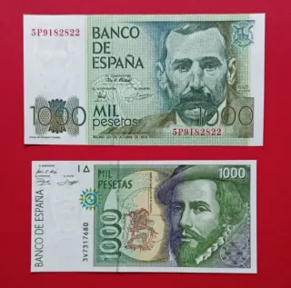 SC plancha 1000 pesetas 1979 y 1992 