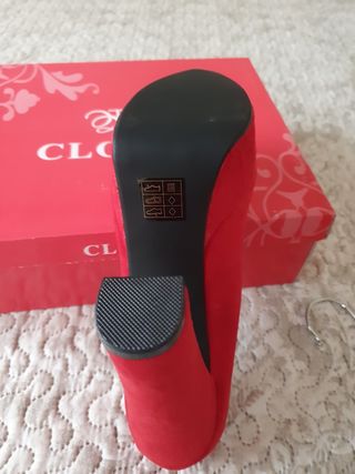 Zapato de tacón plataforma rojo