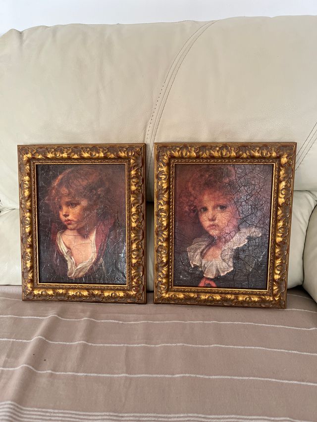 Cuadros “Niño rico y niño pobre” – hechos a mano,