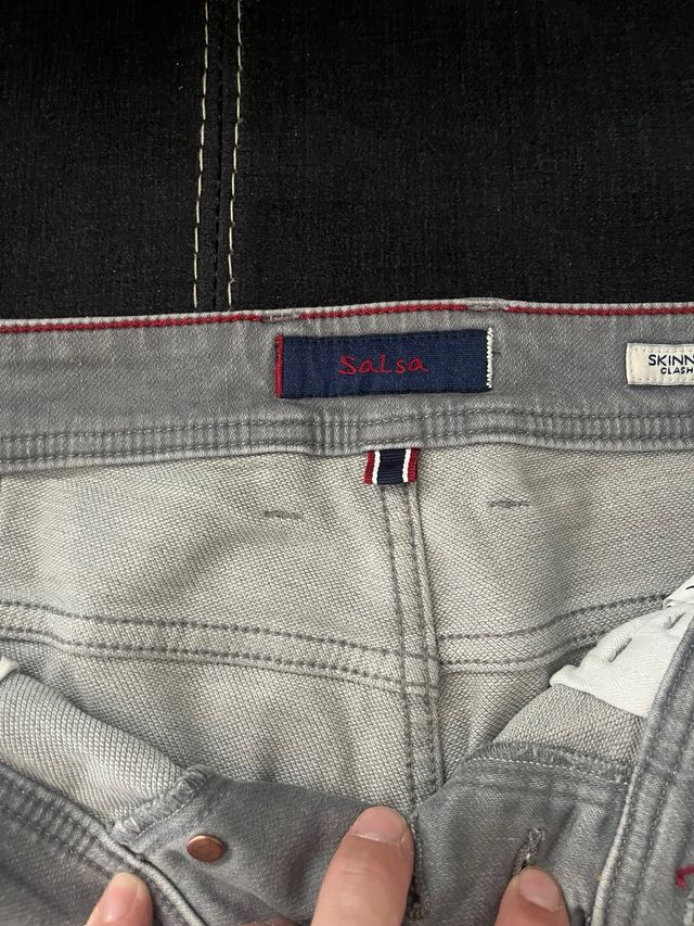 Pantalón Salsa Gris Desgastado Talla 32