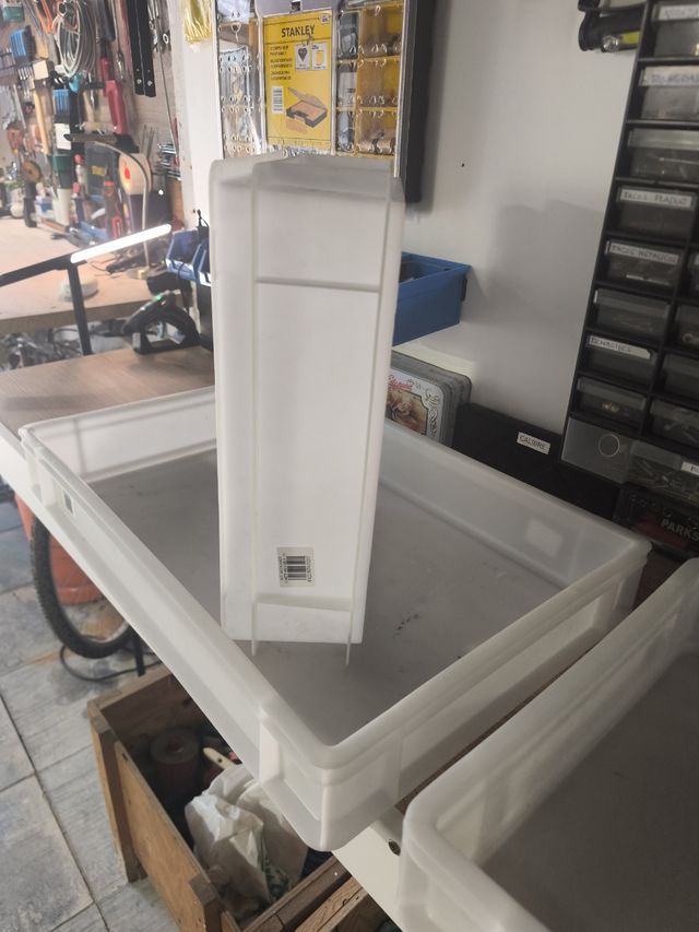 Cajas de plástico robustas blancas, pack de 3.