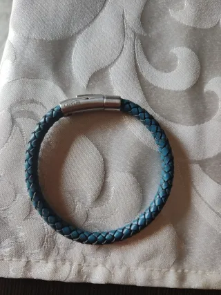 Pulsera Lotus Trenzada Azul y acero