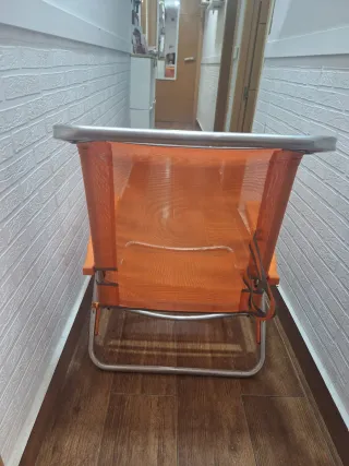 Silla Cama Playa Aluminio Naranja