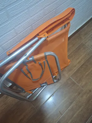 Silla Cama Playa Aluminio Naranja