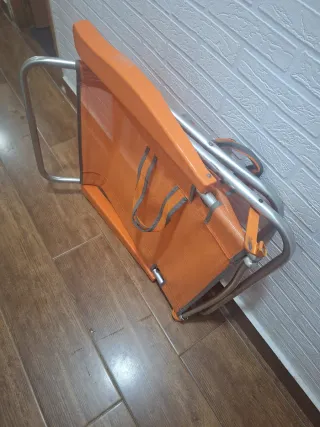 Silla Cama Playa Aluminio Naranja