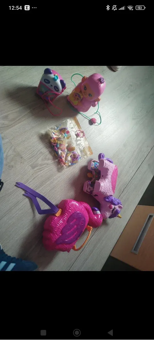 Lote Polly Pocket Flamingo y set de accesorios