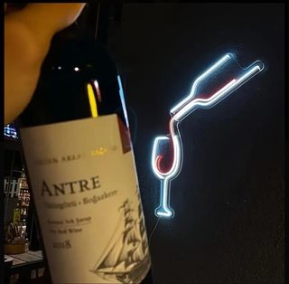 Lampada Neon LED "Vino Rosso" Bicchiere