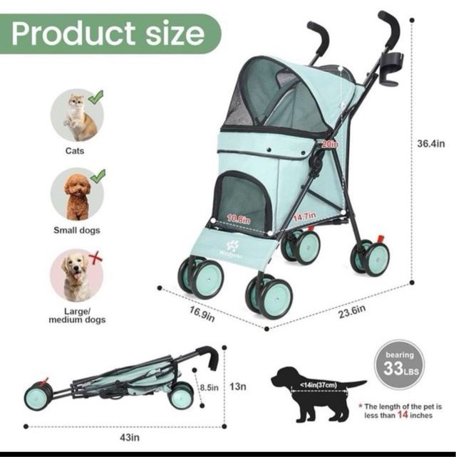 Cochecito para mascotas Wedyvko