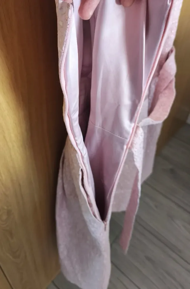 Vestido de ceremonia rosa brillante corto talla40