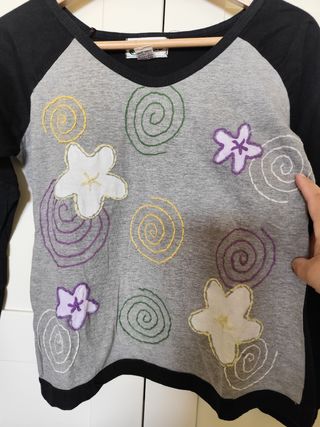 Camiseta Kukul étnica bordada manga larga T.S-M 