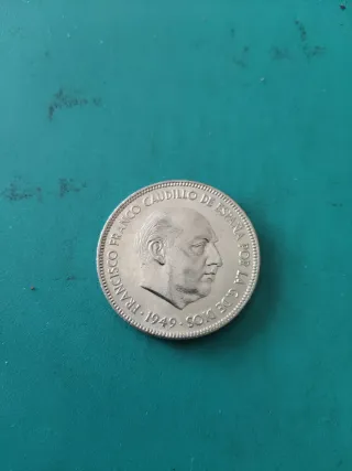 5 Pesetas 1949*50 Francisco Franco Caudillo
