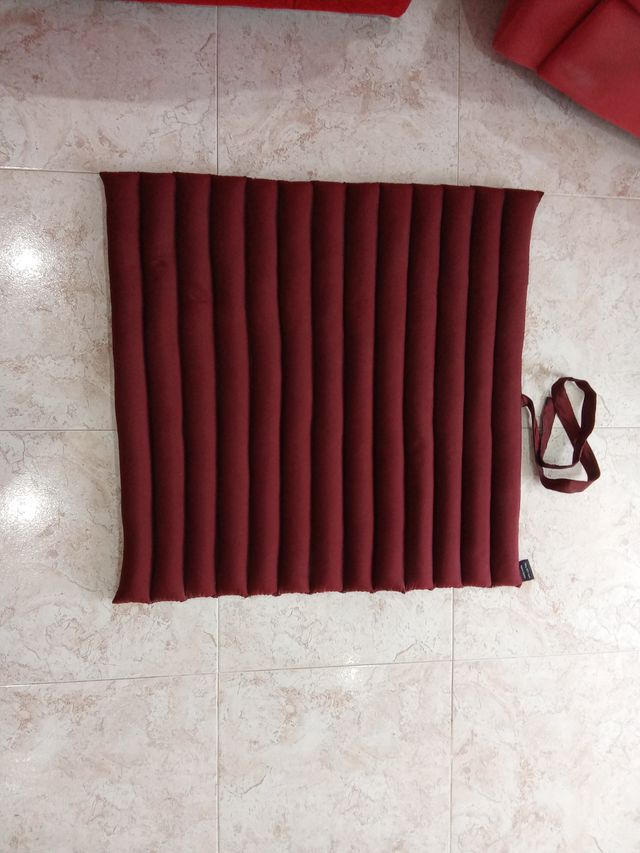 Set meditación cojín y colchoneta burdeos