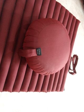 Set meditación cojín y colchoneta burdeos