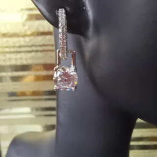 Pendientes Moissanita Plata