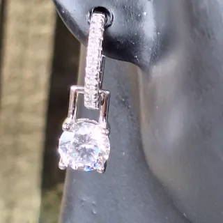 Pendientes Moissanita Plata