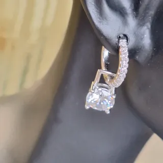 Pendientes Moissanita Plata
