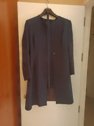 Traje de chaqueta azul mujer