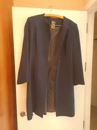 Traje de chaqueta azul mujer