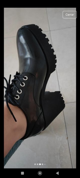 Zapatos negros plataforma tacón grueso