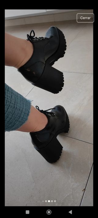 Zapatos negros plataforma tacón grueso