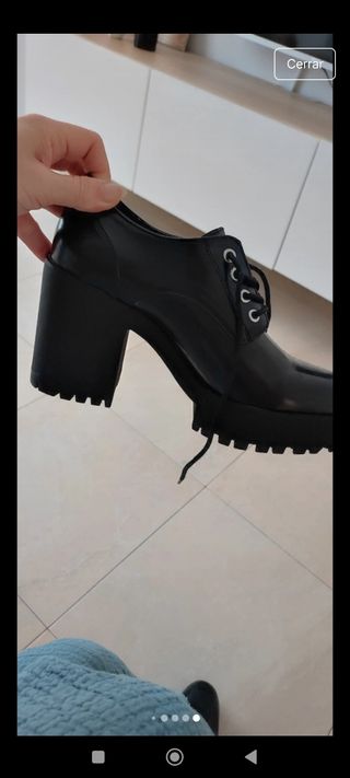 Zapatos negros plataforma tacón grueso