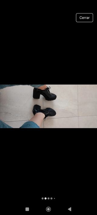 Zapatos negros plataforma tacón grueso