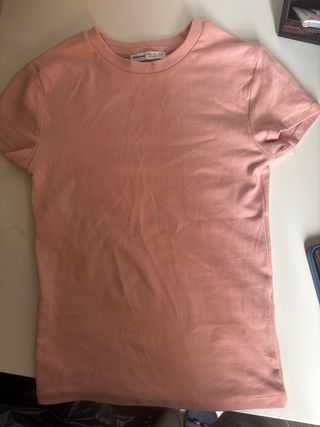 Camiseta Bershka Rosa Talla S