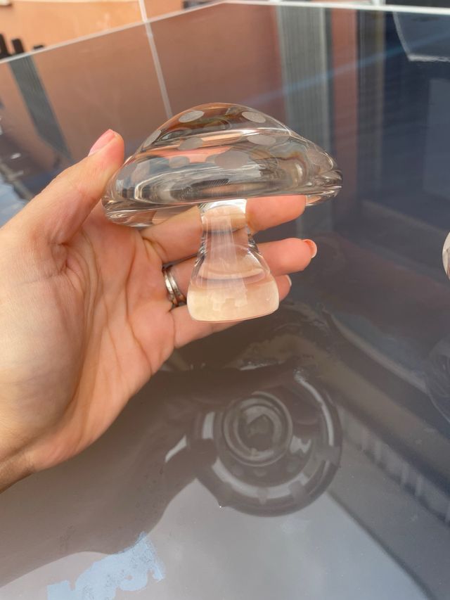 Set di 3 funghi decorativi in vetro