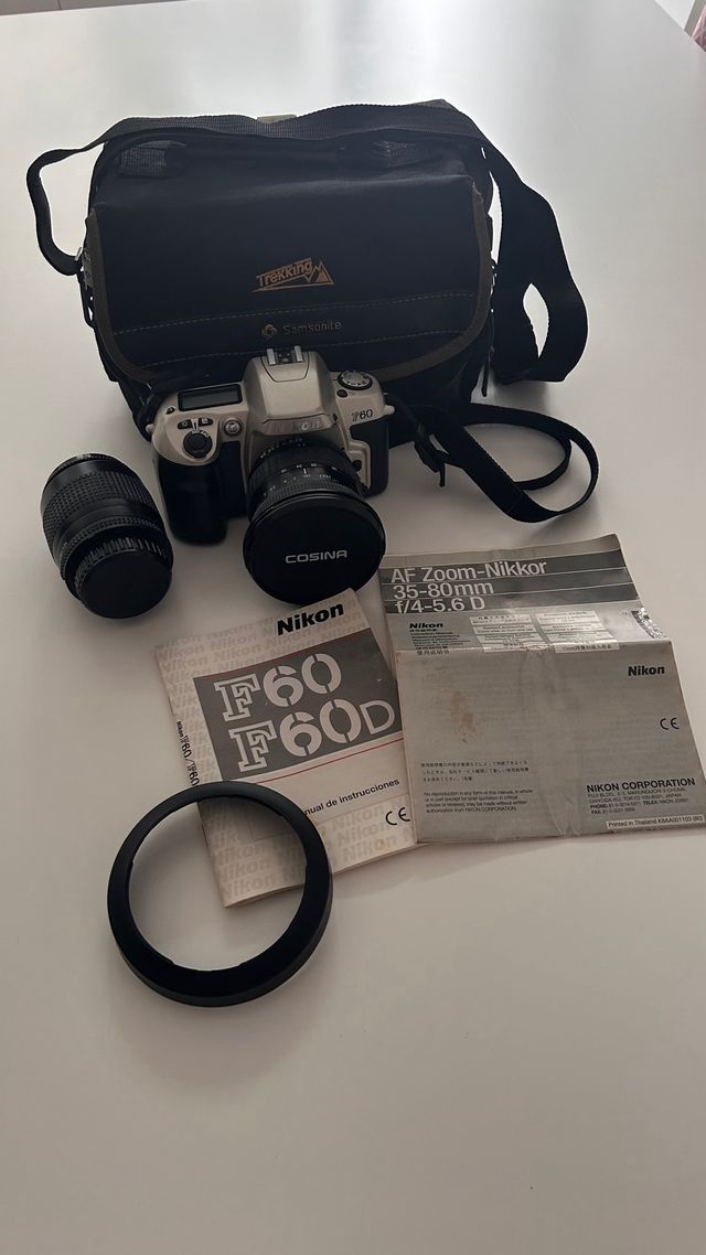 Cámara Nikon F60 + Objetivo Cosina 35-80mm