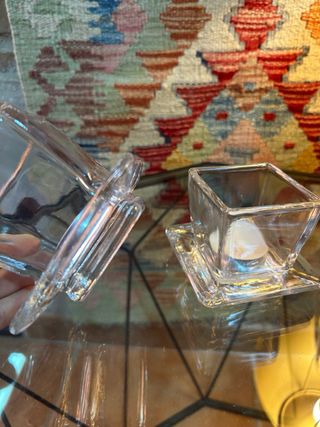 Portavelas de cristal cuadrados