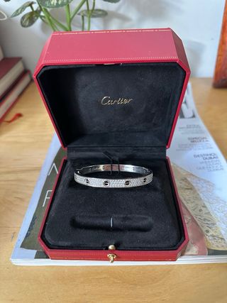 Pulsera Cartier Love Diamantes, tamaño 18-19 