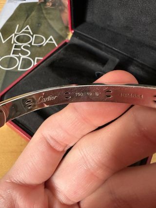 Pulsera Cartier Love Diamantes, tamaño 18-19 