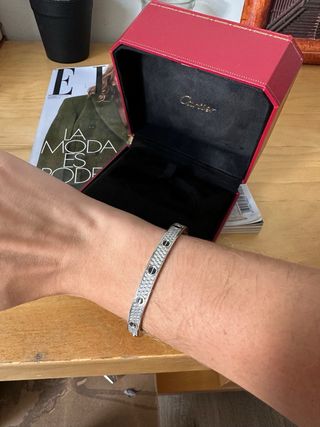Pulsera Cartier Love Diamantes, tamaño 18-19 