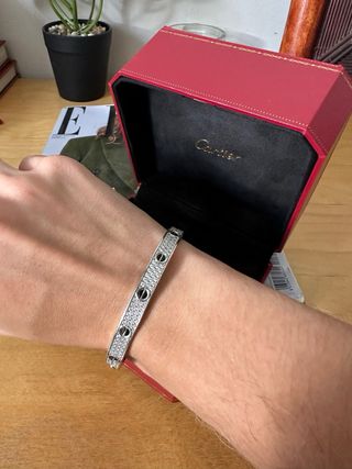 Pulsera Cartier Love Diamantes, tamaño 18-19 