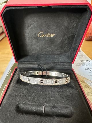 Pulsera Cartier Love Diamantes, tamaño 18-19 