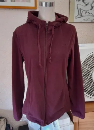 Sudadera polar con capucha y cremallera mujer M. 