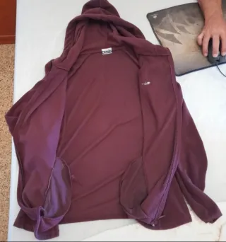 Sudadera polar con capucha y cremallera mujer M. 